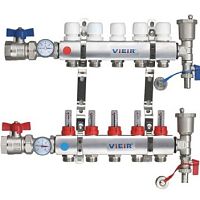 Группа коллекторов с расход. НЕРЖ С КРАНАМИ 2-вых 1"x3/4" VR113-02 ViEiR (5/1)