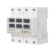 Блок защиты по напряжению Ресанта АЗМ-63/3АРД трехфазный регулируемый (с дисплеем) (61/22/33)