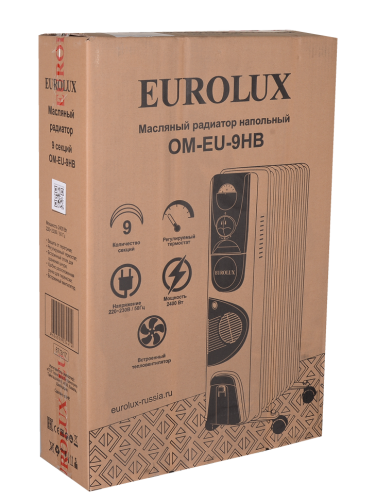 Масляный радиатор Eurolux ОМ-EU-9НВ с вентилятором (67/3/17) фото 8