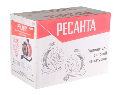 Удлинитель силовой на катушке Ресанта СУ-2х1-30/2ВР (с выкл., 1 розетка, IP44) (61/118/11) фото 2 Удлинитель силовой на катушке Ресанта СУ-2х1-30/2ВР (с выкл., 1 розетка, IP44) (61/118/11) фото 2