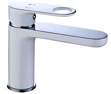 043511F Смеситель для раковины ХРОМ-БЕЛЫЙ (10/1)