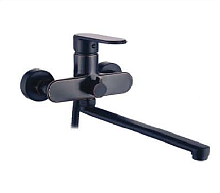 AF17004FW Смеситель ванна с плоским поворотным изливом 350мм черная бронза