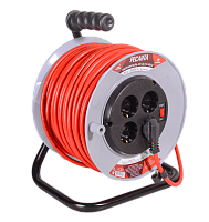 Удлинитель силовой на катушке Ресанта СУ-3х1,5-50/2 (с выкл., 4 розетки) (61/118/12)