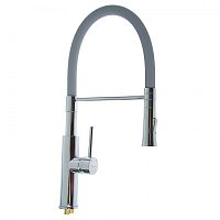 4890T-1 Accoona Смеситель д/кухни силиконовый излив Cерый/Хром