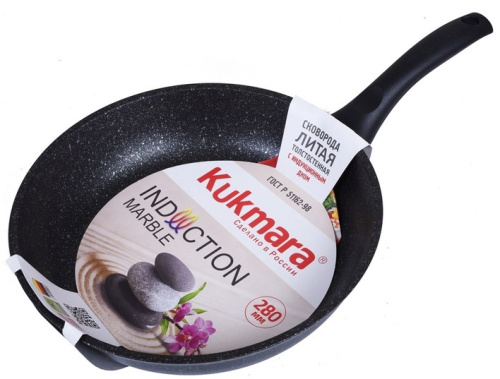 Сковорода - традиционная 28 см KUKMARA Marble Induction смти280а, антипригарное, темный мрамор Сковорода - традиционная 28 см KUKMARA Marble Induction смти280а, антипригарное, темный мрамор
