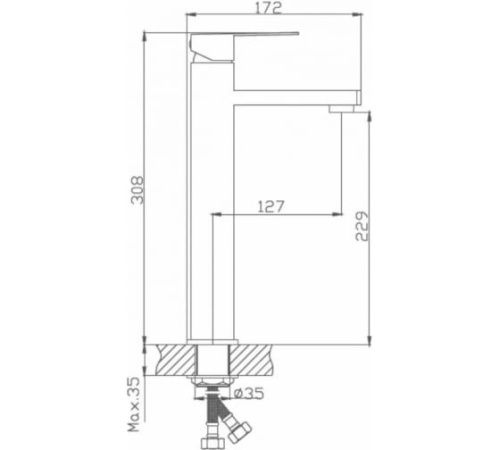 GOF1-B095 TROYA НЕРЖ Смеситель д/умывальника d35 (1/10) фото 2