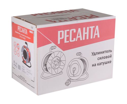 Удлинитель силовой на катушке Ресанта СУ-2х1-50/2 (с выкл., 4 розетки) (61/118/5) фото 8