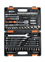 Набор инструментов, 1/2" , 1/4" , CrV, пластиковый кейс 82 предмета Вихрь (73/6/7/3)
