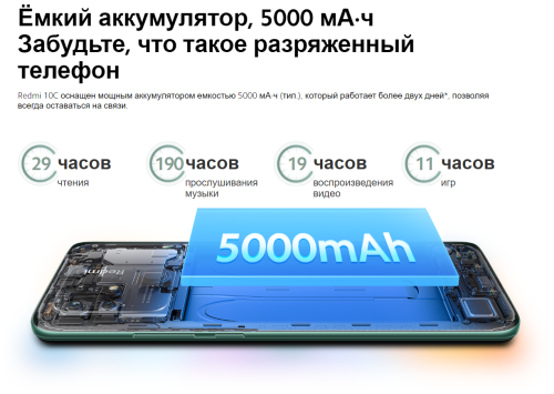 Смартфон Xiaomi Redmi 10C 3+64GB Ocean Blue фото 10