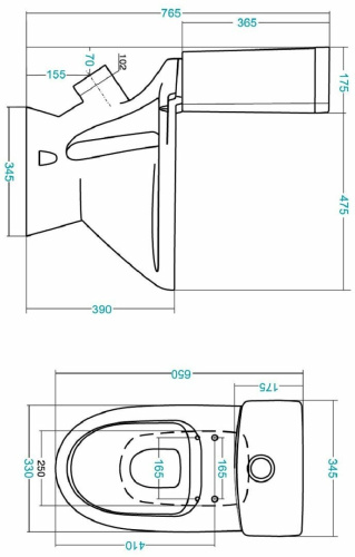 Унитаз компакт "Лига" 2РА PP белый косой /Santek/ 1WH302197 фото 10 Унитаз компакт "Лига" 2РА PP белый косой /Santek/ 1WH302197 фото 10