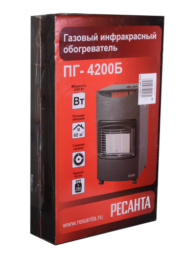 Газовый инфракрасный обогреватель Ресанта ПГ-4200Б (67/5/13) фото 3 Газовый инфракрасный обогреватель Ресанта ПГ-4200Б (67/5/13) фото 3