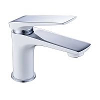 LeMark LM5906CW ALLEGRO Смеситель д/умывальника монолитный. Хром/белый