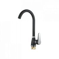 45111F Accoona Смеситель д/кухни высокий излив, гайка. Черный (1/10)