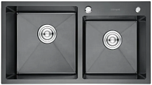 AF97843F-D AFLORN Мойка 78х43х22 3,0мм 2 чаши ГРАФИТ. ПРЕМИУМ