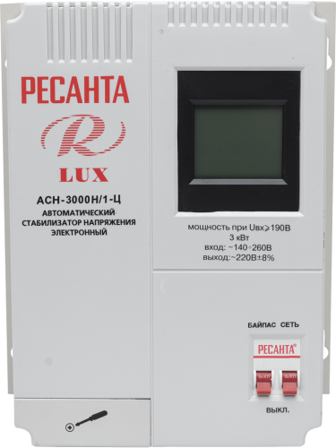 Стабилизатор напряжения серии LUX Ресанта АСН-3000Н/1-Ц (63/6/21) фото 2 Стабилизатор напряжения серии LUX Ресанта АСН-3000Н/1-Ц (63/6/21) фото 2