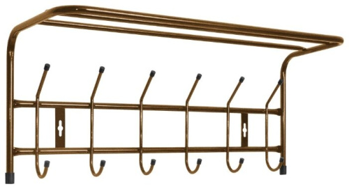 Вешалка настенная НИКА ВП6, металл, медный/антик, 6 рожков, полка 60,5 х26,5см х24,5см Вешалка настенная НИКА ВП6, металл, медный/антик, 6 рожков, полка 60,5 х26,5см х24,5см