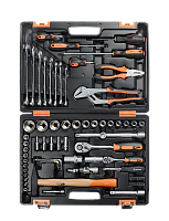 Набор инструментов, 1/2", 1/4", CrV, пластиковый кейс 76 предмета Вихрь (73/6/7/4)