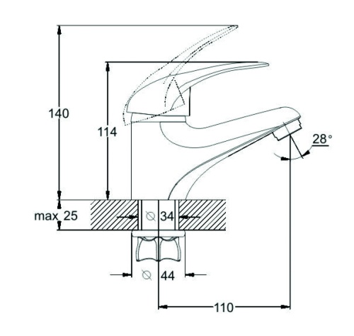 KLO1-A048 G-LAUF Смеситель д/умывальника d40 гайка (1/10). Хром фото 2