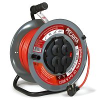 Удлинитель силовой на металлической катушке Ресанта СУ-3х1,5-50/3 (с выкл., 4 розетки, IP44) (61/118