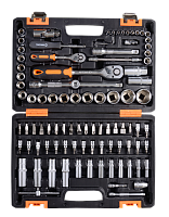 Набор инструментов, 1/2" , 1/4" , CrV, пластиковый кейс 94 предмета Вихрь