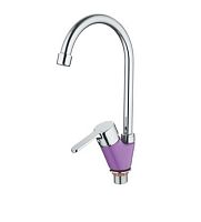 4467S Accoona Смеситель д/кухни высокий излив, гайка. Фиолетовый (1/10)