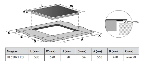Варочная поверхность Korting HI 61071 KB фото 2 Варочная поверхность Korting HI 61071 KB фото 2