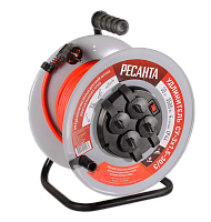 Удлинитель силовой на металлической катушке Ресанта СУ-3х1,5-30/3 (с выкл., 4 розетки, IP44) (61/118