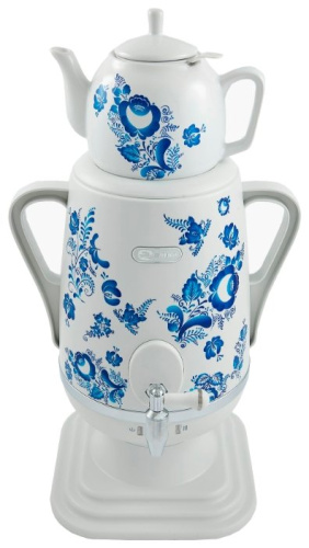 Самовар ДОБРЫНЯ DO-415 белый ''гжель''