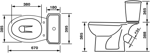 Унитаз-компакт "Элисса" ЧЕРНЫЙ /СТ. Оскол/ фото 3