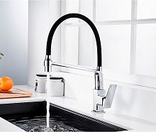 44124 Accoona Смеситель д/кухн силикон 35мм.Черный/Хром (1/10)