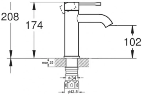 ZAP1-B090 G-LAUF НЕРЖ Смеситель для умывальника на гайке (1/10) фото 2 ZAP1-B090 G-LAUF НЕРЖ Смеситель для умывальника на гайке (1/10) фото 2