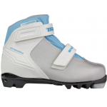 Ботинки лыжные Trek Snowrock NNN 2 ремня (серебро,лого голубой) р.30
