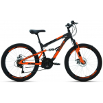 Велосипед ALTAIR MTB FS 24 Disc (2021) рама 15'' темно-серый/оранжевый